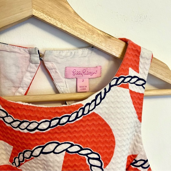 Lilly Pulitzer Kirkland Booze Cruise Dress in Tango Orange Nautical Women’s 2 - Picture 2 of 4